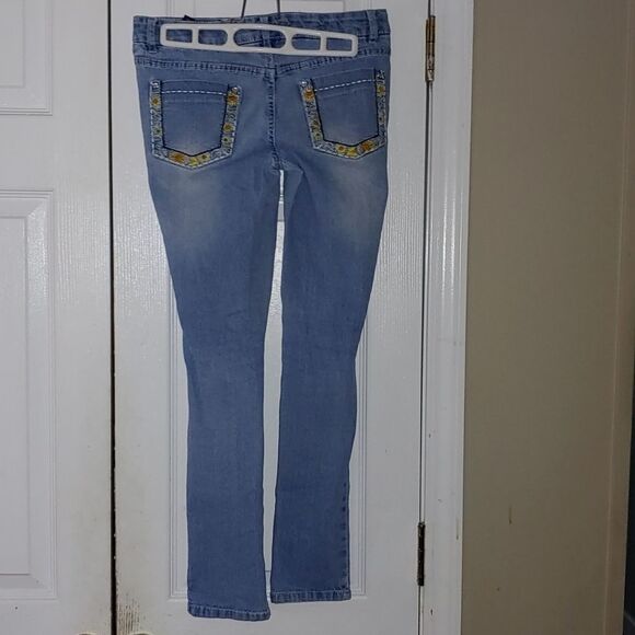 Squeeze  adjustable embroidered skinny jeans  Sz 14 - Picture 5 of 9